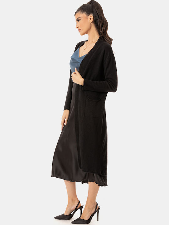 Black Long Knitted Cardigan