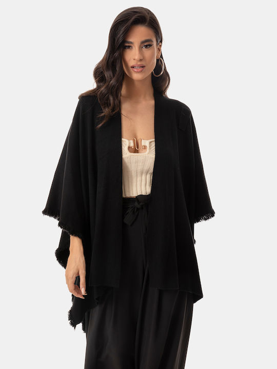 Κάπα Oversized Κρόσι Μαύρη Μαύρο