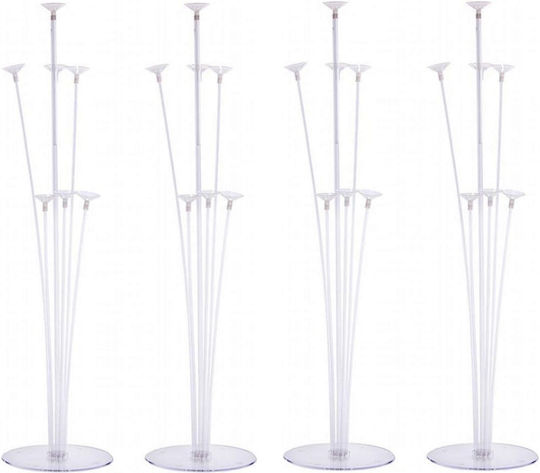 Plastic Balloon Holder Set Zola 4 Pieces Transparent 70 Cm