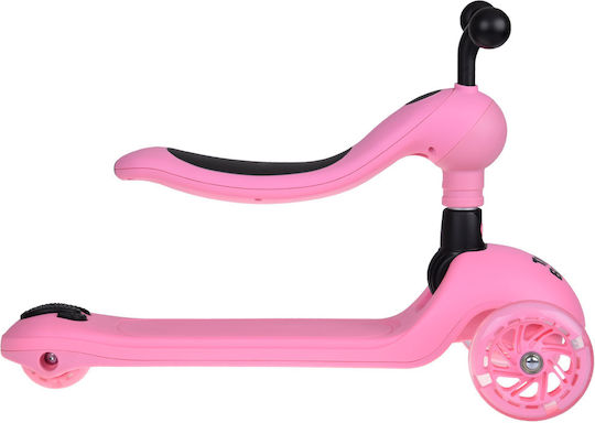 Jokomisiada Trotinetă pentru Copii Pliabil Tiny Bike 2-in-1 3 roți cu scaun Roz