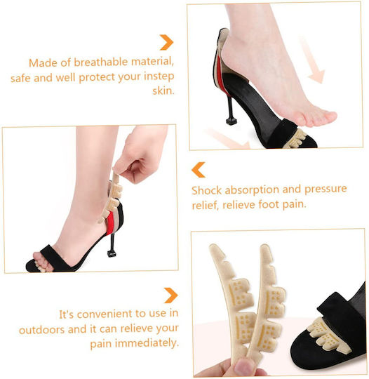 Set 2 Schuhstoßdämpfer Ferse gegen Stöße Zola Schaum 11x2,2 cm Beige