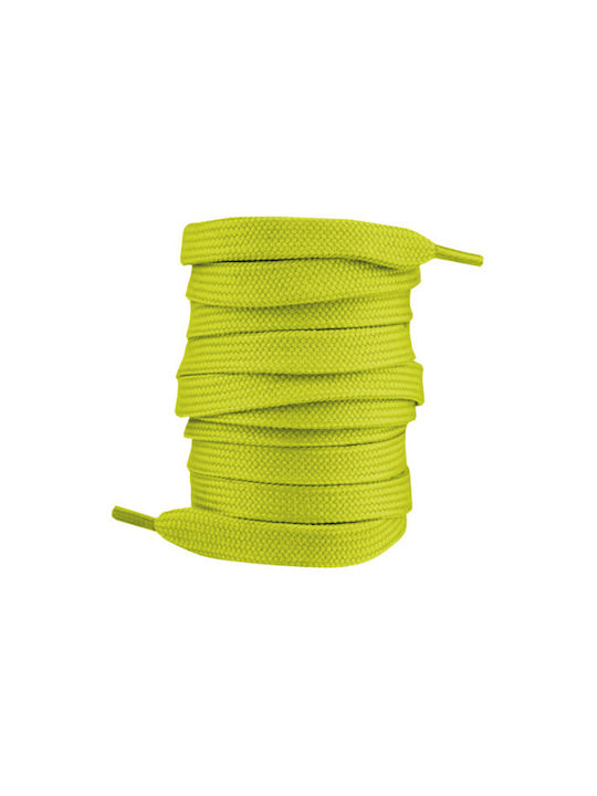 Bergal Sneaker Laces Lemon Green 140cm Flat Laces 140cm Light Green Color Width 7mm Made of Durable Polyester