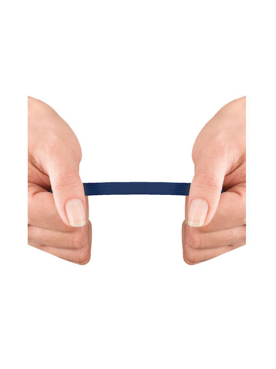 Bergal Sneaker Laces Navy Blue 140cm Κορδονια Πλακε 140 Εκατοστα Χρωμα Ναυτικο Μπλε Πλάτος 7 Mm Κατασκευασμένο Ανθεκτικό Πολυεστέρα