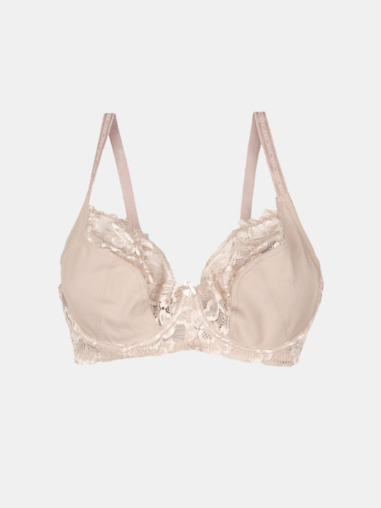 Lace Underwire Bra Beige Beige