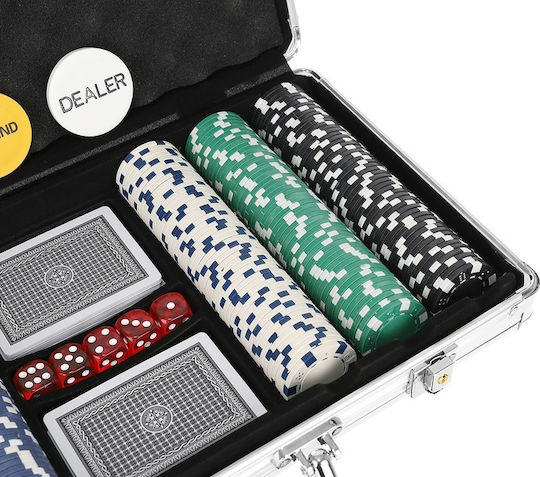 Set 300 Fise de Poker in Valiza cu 2 Pachete de Carti