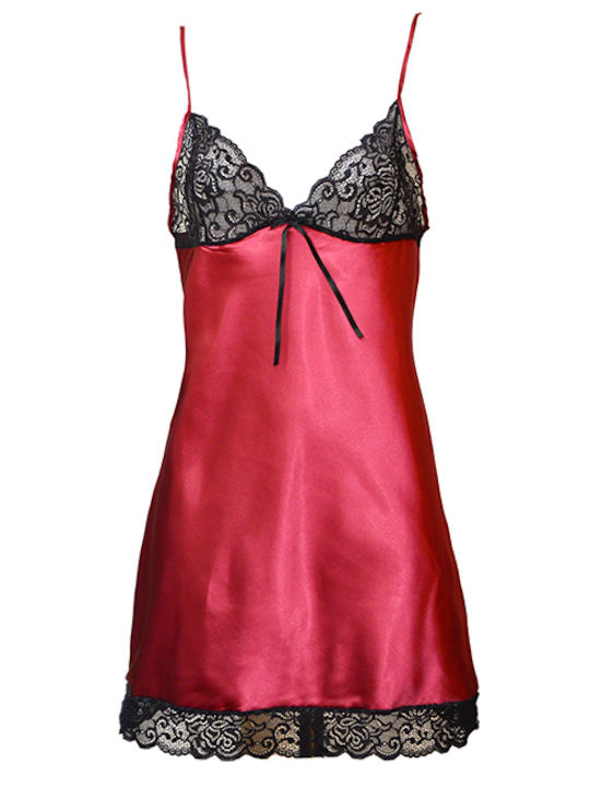 Miorre Summer Satin Women's Nightdress Red