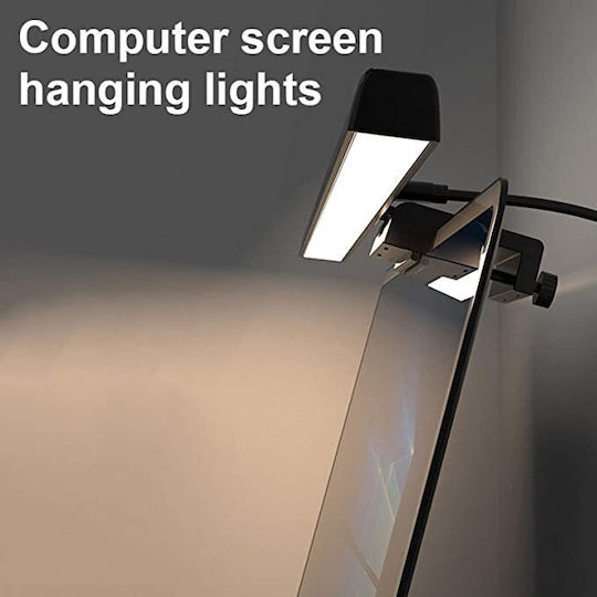 LED Monitor Lampe Zola Kunststoff USB-Anschluss 5V 1A Breite 50 cm Schwarz