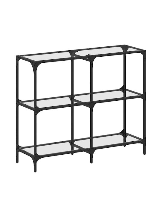 Console Table Metal with Glass Surface Transparent L98xW30xH81cm