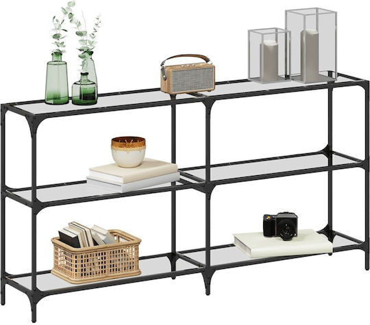 Console Table Metal with Glass Surface Transparent L158.5xW30xH81cm