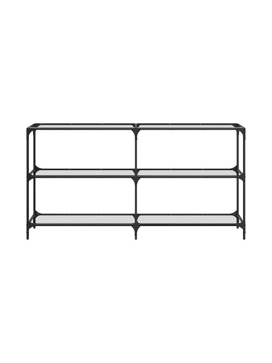 Consolă Metalică cu Suprafață din Sticlă Transparent L158.5xL30xH81buc
