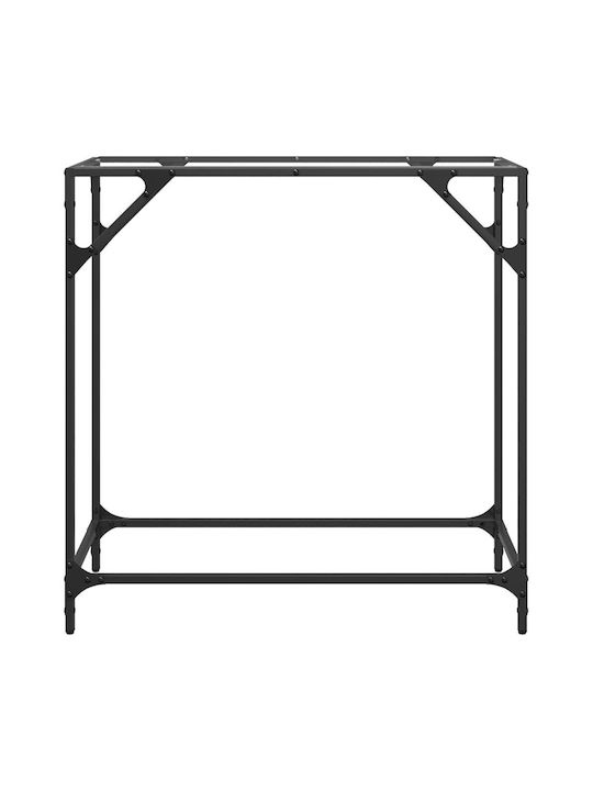 Consolă Metalică cu Suprafață din Sticlă Transparent L80xL35xH81buc