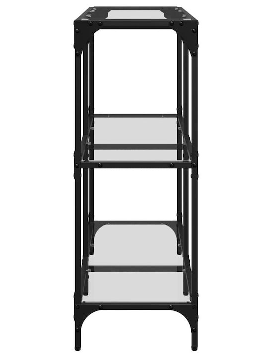 Console Table Metal with Glass Surface Transparent L98xW30xH81cm