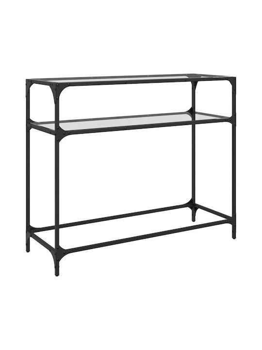 Конзолна маса Метална със Стъклено Покритие Transparent Д98xШ35xВ81cm
