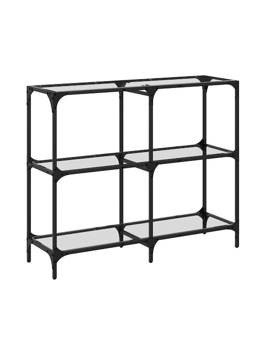 Console Table Metal with Glass Surface Transparent L98xW30xH81cm