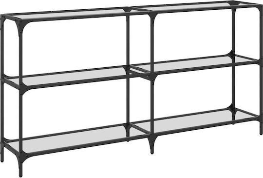 Console Table Metal with Glass Surface Transparent L158.5xW30xH81cm