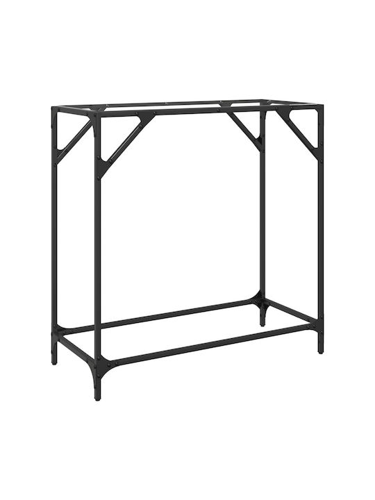 Consolă Metalică cu Suprafață din Sticlă Transparent L80xL35xH81buc
