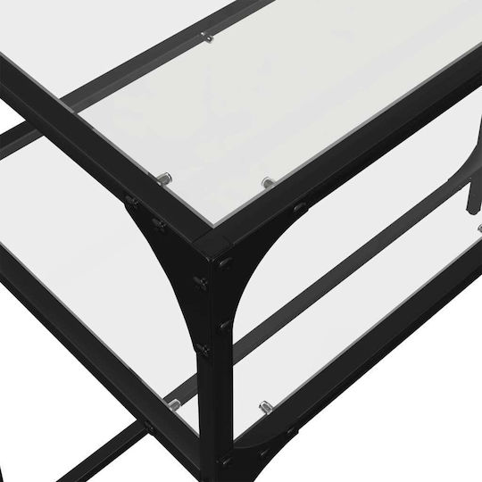 Console Table Metal with Glass Surface Transparent L98xW35xH81cm