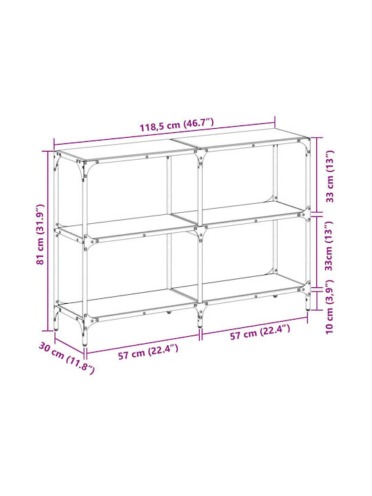 Konsole Transparent L118.5xB30xH81cm