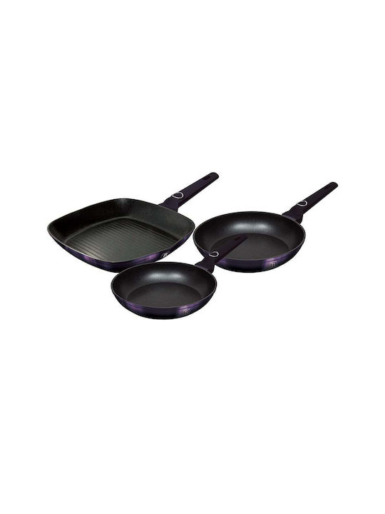 Berlinger Haus Pans Set of Aluminum with Non-stick Coating Purple Eclipse 3pcs