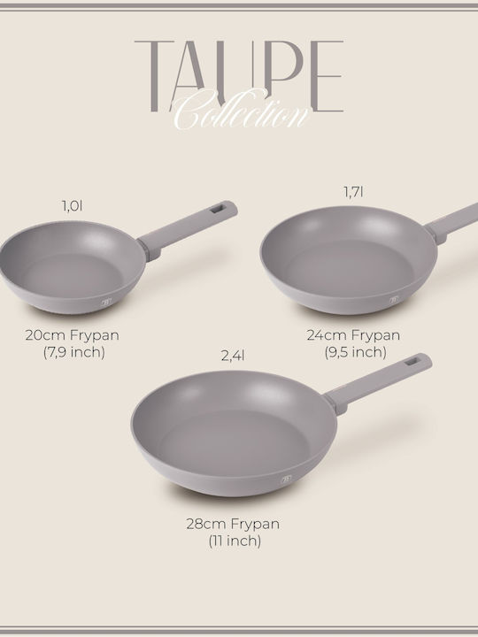 Berlinger Haus Set de tigăi din aluminiu Taupe Collection cu strat antiaderent 3buc
