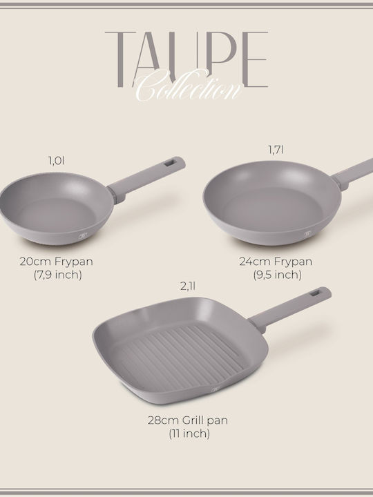 Berlinger Haus Aluminum Pans Set Taupe Collection with Non-stick Interior Coating 3 Pieces
