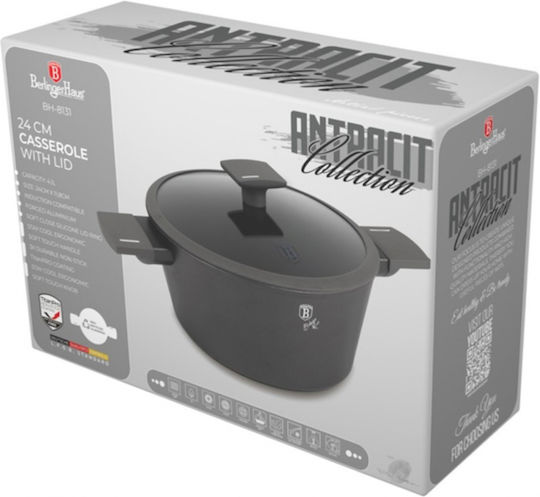 Berlinger Haus Anthracite Collection Дълбока Тенджера от Алуминий 4.1лт / 24см