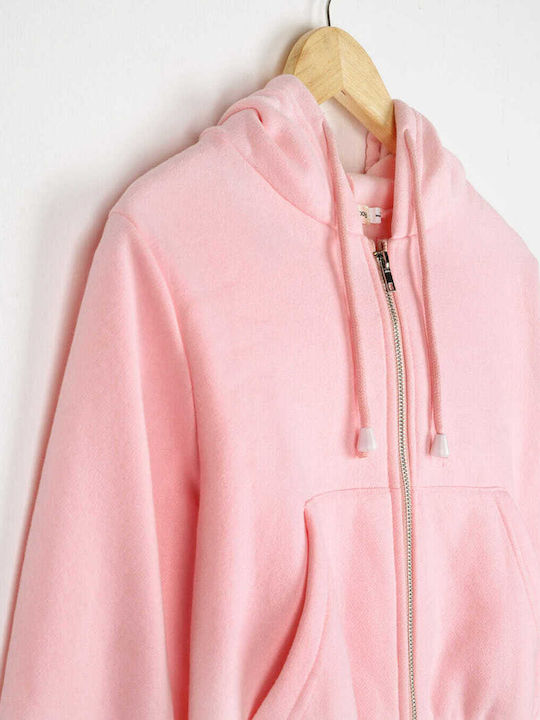 Cropped Hooded Pink Sweatshirt