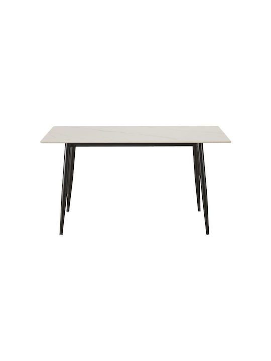 802 Tisch Speisesaal mit Steinoberfläche White 140x80x75cm
