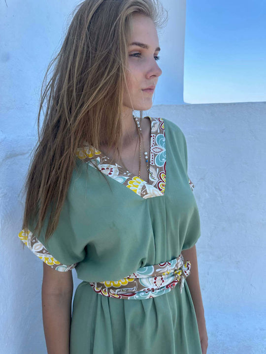 Achilleas Accessories Γυναικείο Καφτάνι Παραλίας Χακι