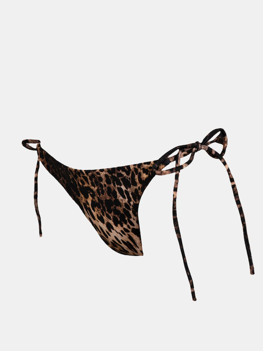 Animal Print String Bikini Bottoms