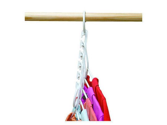 Set 8 Hanger Organizers Zola Plastic White 5 Places
