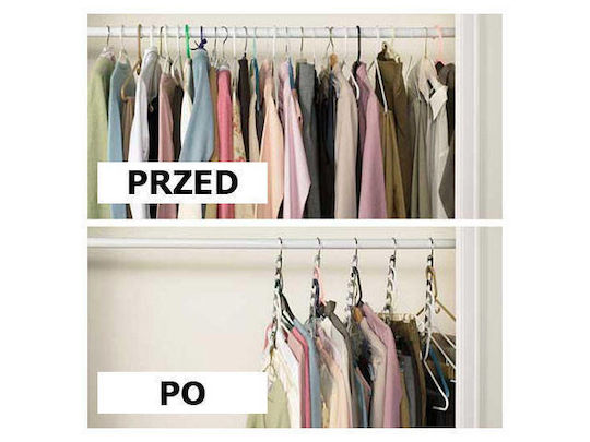 Set 8 Hanger Organizers Zola Plastic White 5 Places