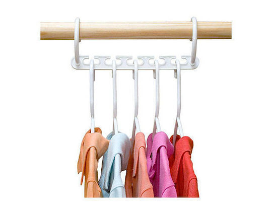 Set 8 Hanger Organizers Zola Plastic White 5 Places