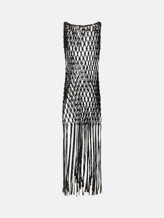 Rochie din macrame handmade, negru