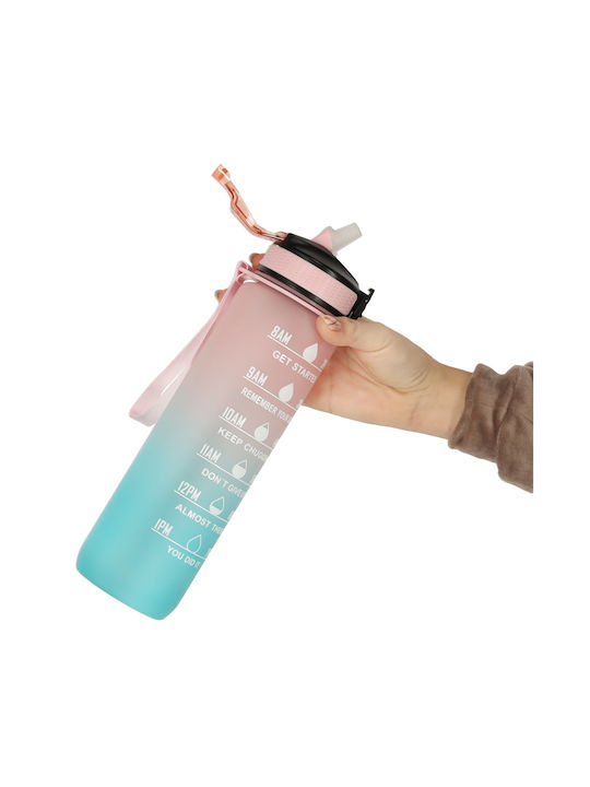 Sticla de apa cu pai Zola Sistem de capac blocabil 1000 ml Mesaje de marcaj de timp fara BPA