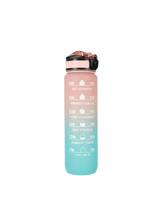 Sticla de apa cu pai Zola Sistem de capac blocabil 1000 ml Mesaje de marcaj de timp fara BPA