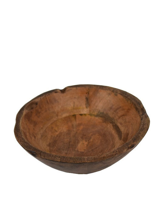 Nakaro Wood Wooden Salad Bowl Aged Vintage Brown 20x20x8cm