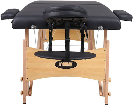 Mobiak Wooden Folding Black Massage and Physiotherapy Bed 185x70cm