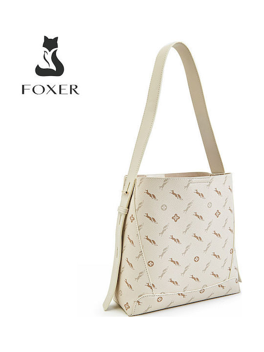 Leather Women's Bag Shopper Shoulder Beige