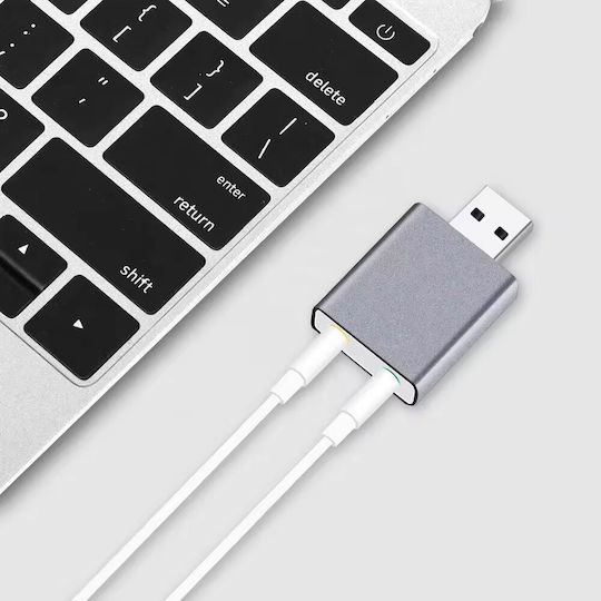 External USB 7.1 Sound Card Gray (17857)