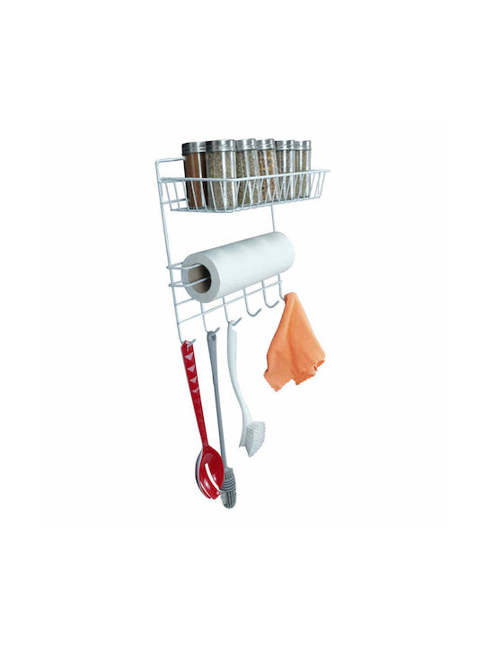 Uncle George Wall Mounted Metallic White Paper Towel Holder 30x14x29cm