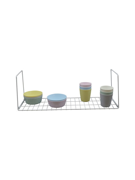 Uncle George Wall Metal Shelf 60x20x20cm White