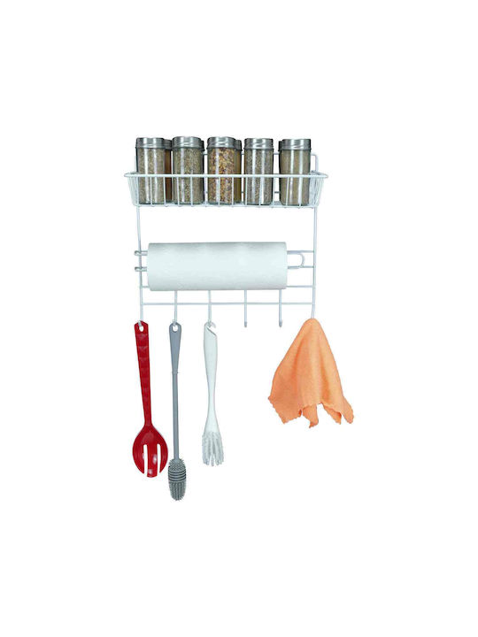 Uncle George Wall Mounted Metallic White Paper Towel Holder 30x14x29cm