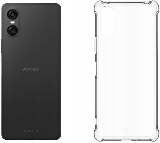 Spacecase Anti-shock Back Cover Σιλικόνης 1mm με Λουράκι Διάφανο (Xperia 10 VI)