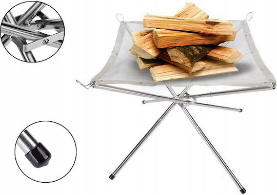 Portable Campfire Stand Zola Non-slip Edges Foldable 41.5x37 Cm Silver