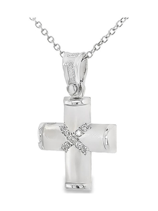Xryseio Women's White Gold Cross 14K