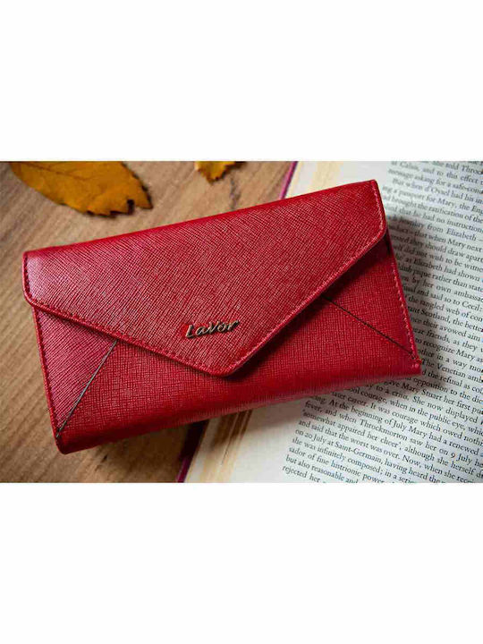 Large Leather Women's Wallet Classic with RFID Red