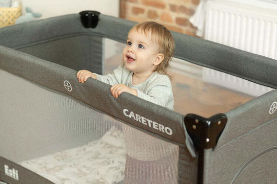 Caretero Esti Playpen 2 Levels with Mattress Brown 126x65cm