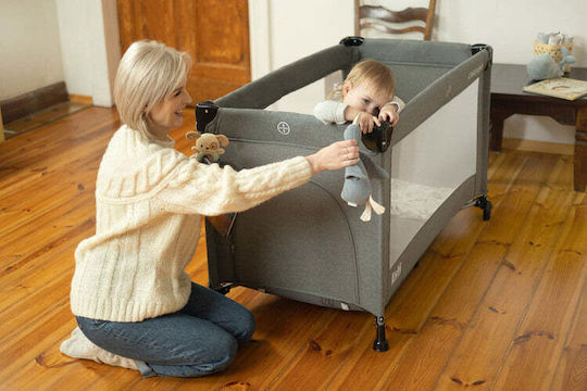 Caretero Esti Playpen 2 Levels with Mattress Black 126x65cm