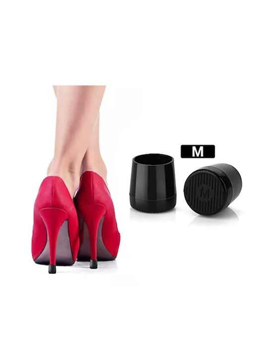 Set 2 Shoe Heel Covers Zola Plastic Size M Black